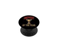 Husband Of The Year Funny Champion Trophy Married Life Humor PopSockets Adhesive PopGrip