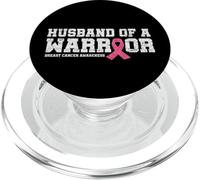 Husband of Warrior Pink Ribbon Breast Cancer Awareness PopSockets PopGrip for MagSafe