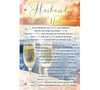 Husband On Our Diamond 60th Glasses & Words Happy Anniversary Card Lovely Verse