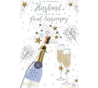 Husband On Our Pearl 30th Champagne Flutes Happy Anniversary Card Lovely Verse