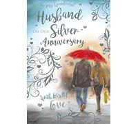 Husband On Our Silver 25th Couple Walking Happy Anniversary Card Lovely Verse