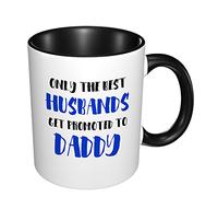 Husband Only The Best Husbands Get Promoted to Daddy Cups Classic Cup Porcelain Tea Mug for Milk Syrup Kitchen 330Ml