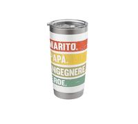 Husband Pope Engineer Hero Father's Day Saying Retro Stainless Steel Insulated Tumbler