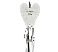 Husband Sadly Missed Guardian Angel Wings Graveside Memorial Wind Chime