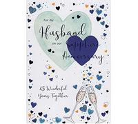 Husband Sapphire 45th Wedding Anniversary Card
