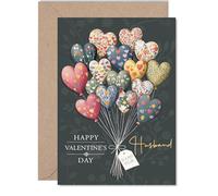 Husband Valentines Day Card - Always & Forever - Happy Valentines Card for Husband from Wife Partner, 5x7 Inch Valentine Greeting Cards