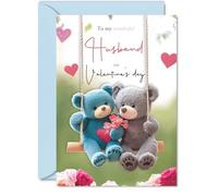 Husband Valentines Day Card - Be By Your Side - Happy Valentines Card for Husband from Wife Partner, A5 Valentine Greeting Cards