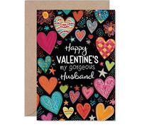 Husband Valentines Day Card - I love you always and forever - Happy Valentines Card for Husband from Wife Partner, A5 Valentine Greeting Cards