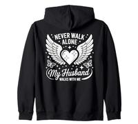 Husband Walks With Me Widow Grieving Wife Zip Hoodie