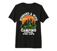 Husband Wife Camping Partners for Life Married Couple Camper Premium T-Shirt