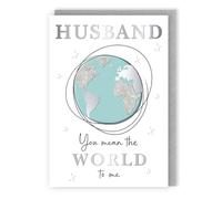 Husband You Mean The World Global Love! Birthday Greeting Card IMP017