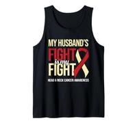 Husband's Fight My Fight Head & Neck Cancer Awareness Ribbon Tank Top