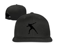 Huseki Sport Usain Bolt Silhoutte 1c Snapback Baseball Cap Hat Adjustable 100% Cotton For Men/Women Ash Black