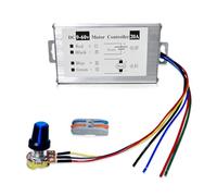 HUSETOO DC Motor Speed Controller, DC 9V - 60V Motor Pulse Width Modulator Regulator Motor Variable Speed Controller with Cable Connector