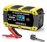 Husgw 12V 6A Car Battery Charger, Automatic Smart Battery Charger/Maintainer with Temperature Compensation, Car Battery Repair/Desulfator for Car, Motorcycle, SUV, Lithium Batteries & AGM (yellow10)