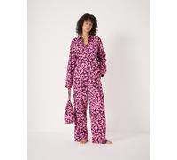 HUSH Cotton Rich Brushed Animal Print Pyjamas Pink Mix