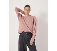 HUSH Emily Puff Sleeve Cotton Jersey Top Dark Pink