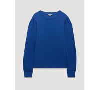 HUSH Emily Puff Sleeve Cotton Jersey Top Mid Blue