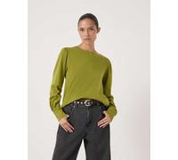 HUSH Emily Puff Sleeve Cotton Jersey Top Olive