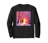 Hush II A Dreamy Pink and LavenderQuiet Winter Scene Long Sleeve T-Shirt