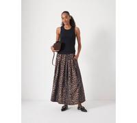 HUSH Leopard Print Pleated Midi Skirt Multi