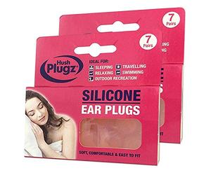 Hush Plugz Silicone Earplugs 7 Pairs (X 2 (14 Pairs))