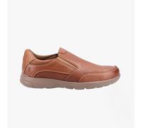 Hush Puppies Aaron Mens Leather Slip-On Memory Foam Brown Casual Shoes