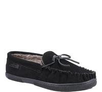Hush Puppies Ace Mens Suede Memory Foam Slip On Moccasins Slippers Black UK 8 / EU 42