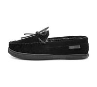 Hush Puppies Men's Slippers Ace - Suede Classic Slip-On Memory Foam Moccasins Black UK 8