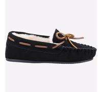 Hush Puppies Addison Unisex Kids Suede Slip-On Black Moccasin Slippers