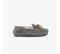 Hush Puppies Addison Unisex Kids Suede Slip-On Grey Moccasin Slippers