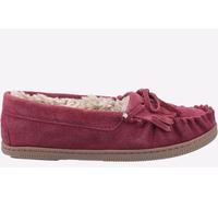 Hush Puppies Addy Slip On Memory Foam Womens Slippers | Slip On Shoes | Burgundy | UK Size 3
