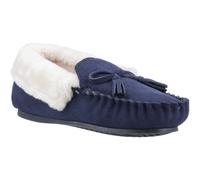 Hush Puppies Women's Agnes Fur Slipper, Navy, 5 UK