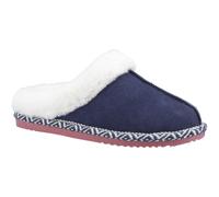 Hush Puppies Amara Womens Suede Slip-On Comfort Warm Lining Navy Mules