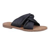 (Black, 4 (Adults')) Hush Puppies Amy Wide Fit Leather Women's Black Sandals