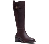 (, ) Hush Puppies Anita Long Leather Women's BROWN Heeled Knee High Boots