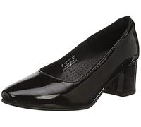 Hush Puppies Anna Womens Leather Court Shoes Patent Black