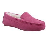 Hush Puppies Annie Mocassin Suede Womens Pink Slippers - Size UK 7