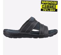 Hush Puppies Archer Mens Leather Slip-On Summer Beach Everyday Sandals Black