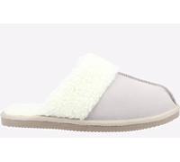 Hush Puppies Arianna Womens Suede Slip-On Warm Lining Beige Mule Slippers