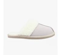Hush Puppies Arianna Womens Suede Slip-On Warm Lining Beige Mule Slippers