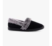Hush Puppies Ariel Womens Suede Slip-On Warm Lining Black Full Slippers
