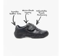 Hush Puppies Arlo Boys Leather Touch Fasten Breathable Casual School Shoes