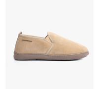 Hush Puppies Arnold Mens Suede Slip-On Warm Lining Tan Full Slippers