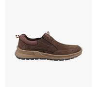 Hush Puppies Arthur Mens Nubuck Slip-On Memory Foam Brown Casual Shoes
