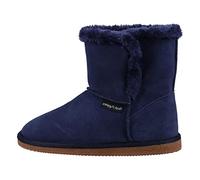 Hush Puppies ASHLEIGH Womens Suede Bootie Slippers Navy