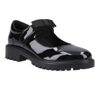Hush Puppies Astrid Bow Patent Leather Youth Girl's Black Shoes UK 5