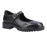 Hush Puppies Aurora Senior Leather Girls's Black Shoes - Size UK 8