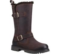 Hush Puppies Boy's Girl's Mini Winnie Leather Boots, Brown, 2 UK Child