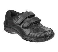 Hush Puppies Jezza Leather Kids Boys Trainers Size: 2.5 Colour : Black